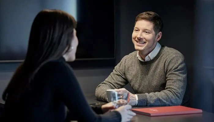 Two colleagues in meeting